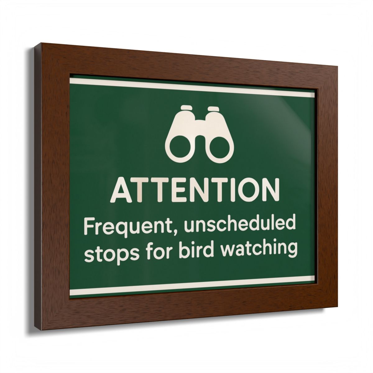 Attention Frequent Bird Watching Stops Sign Framed Art Posters - Retiree Gifts Retirement Party