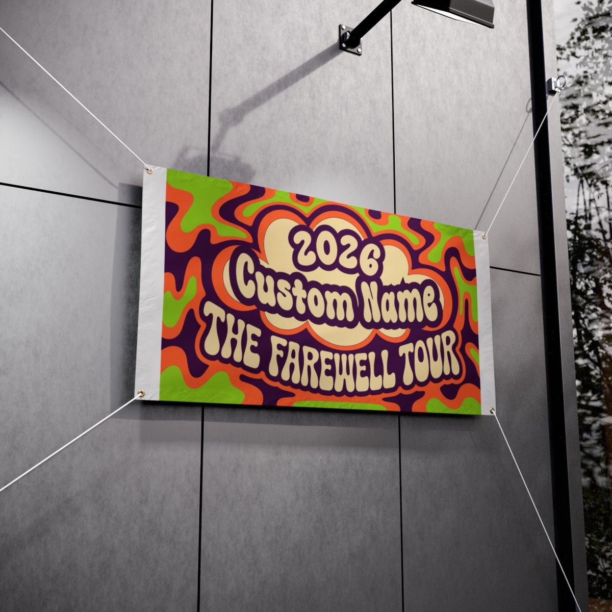Psychedelic Farewell Tour Bold Retro Colors Vinyl Banner or Yard Sign - Retiree Gifts Retirement Party