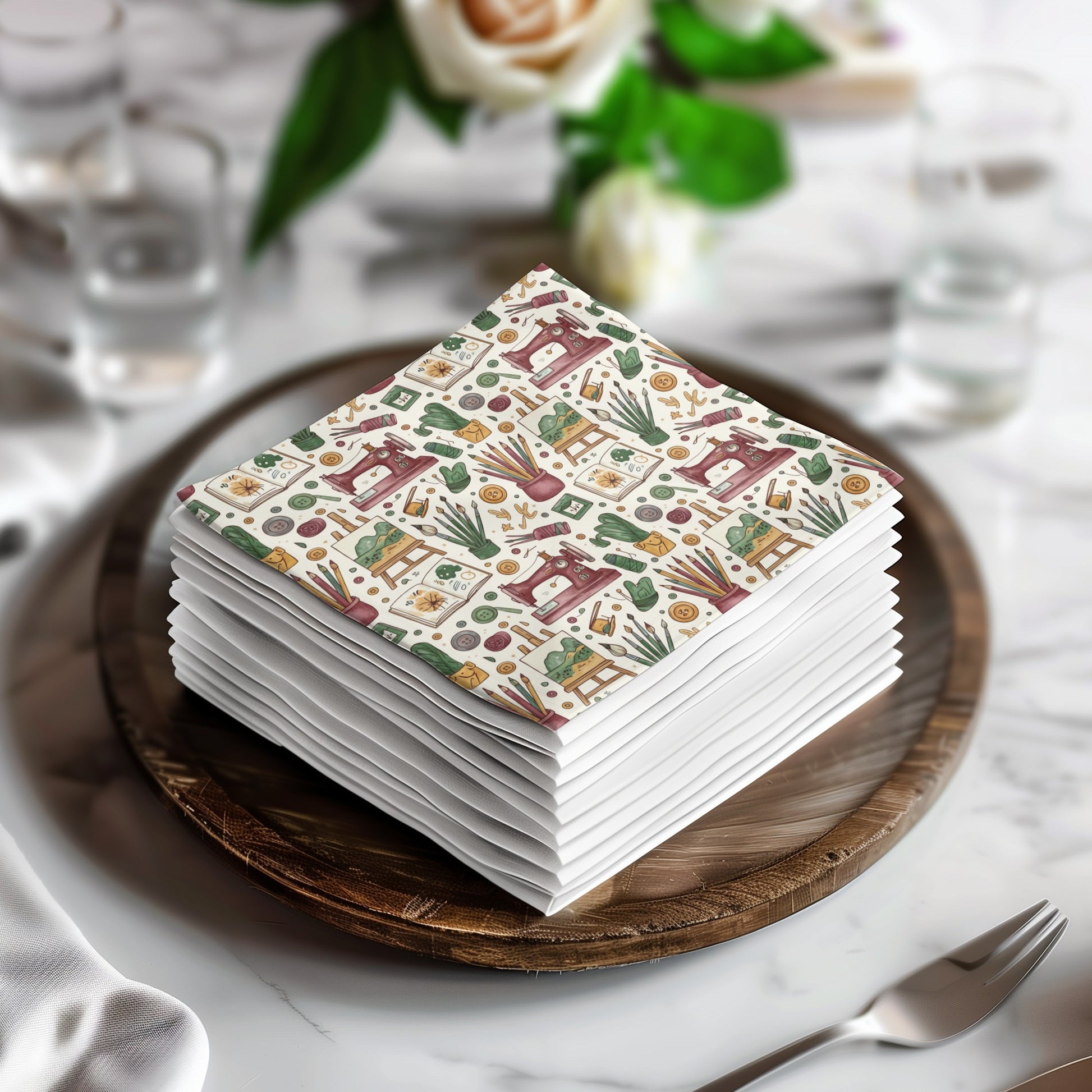 Rustic Farmhouse Kitchen Themed Decorative Napkins