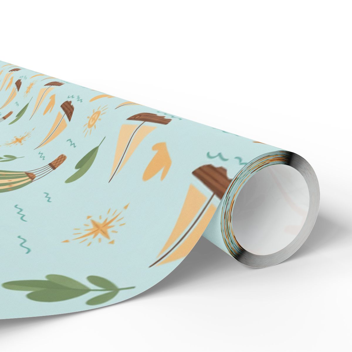 Tropical Surf and Sun Patterned Wrapping Paper Roll