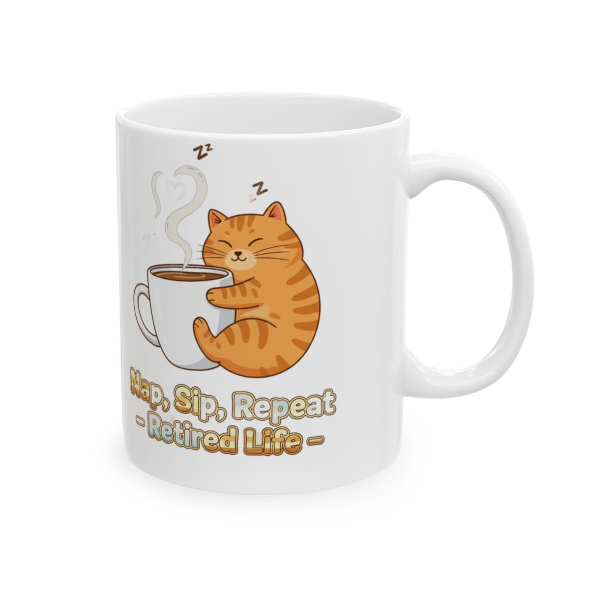 Nap Sip Repeat Retired Life Cat Mug Product