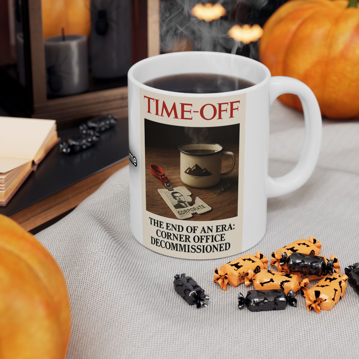 Halloween Office Mug Theme Time-Off Magazine Design