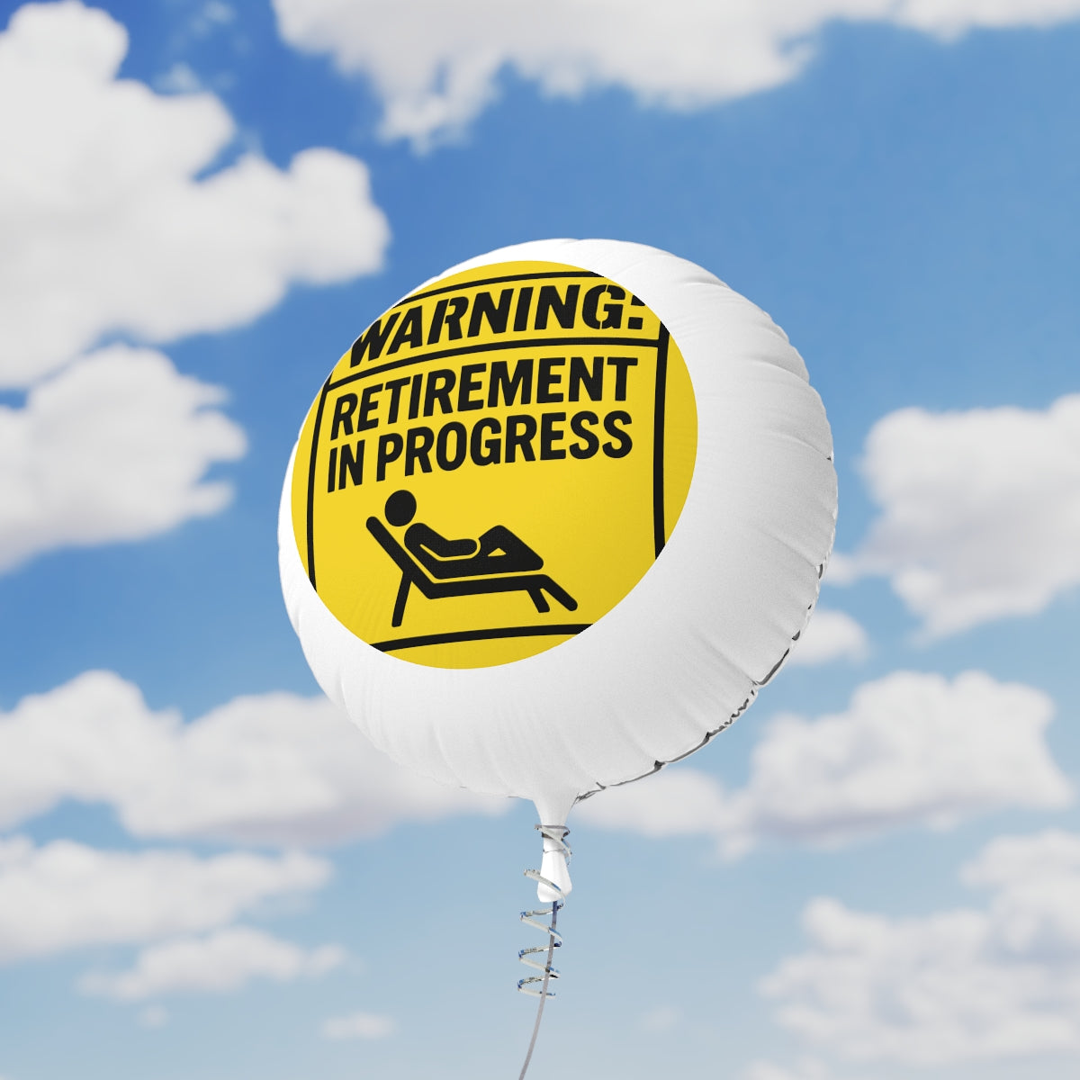 WARNING Retirement In Progress | Retirement In Progress | Personalizable Mylar Ballons 11in or 22in - Retiree Gifts Retirement Party
