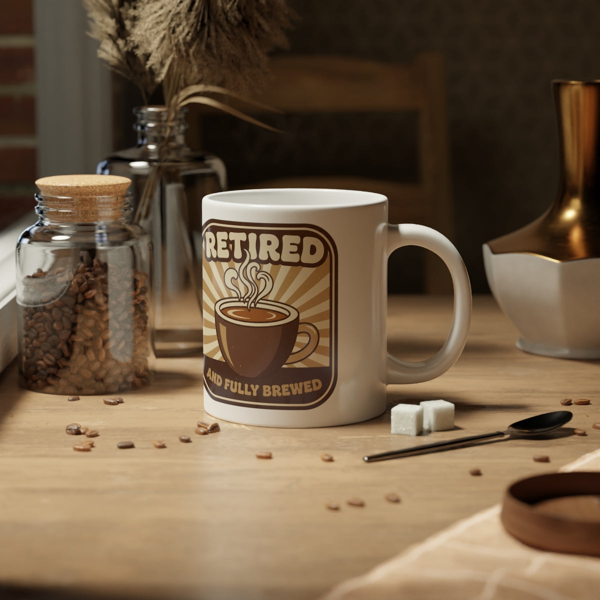 Retired and Fully Brewed Coffee Mug for Relaxing Days