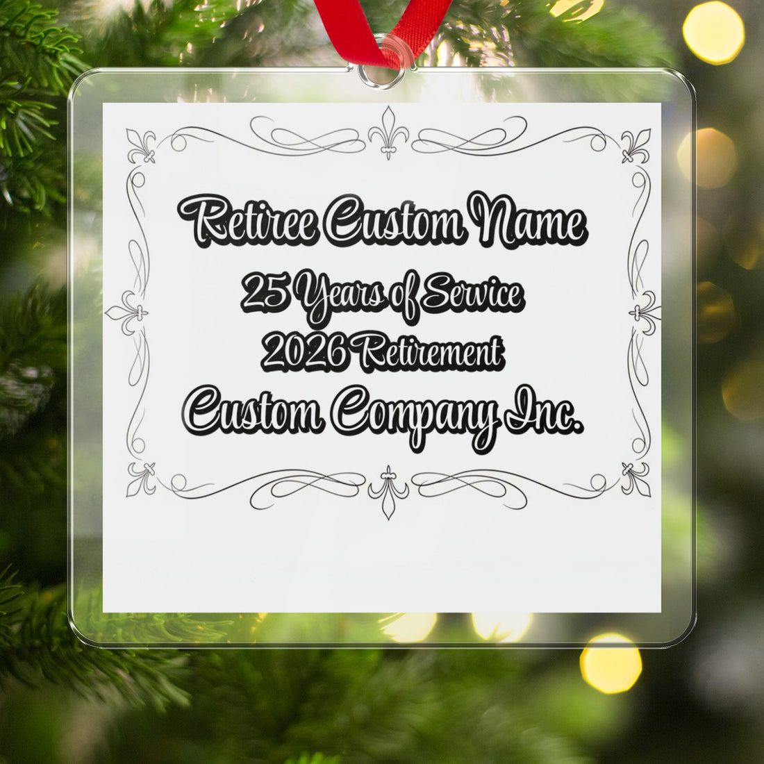 Retiree Custom Name 25 Years of Service Ornament