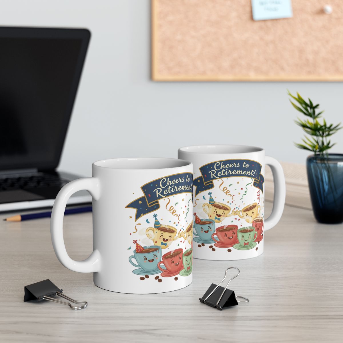 Cheers to Retirement Ceramic Coffee Mug Set