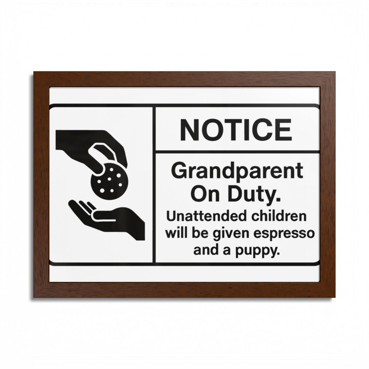 Grandparent On Duty Warning Funny Framed Art Posters - Retiree Gifts Retirement Party