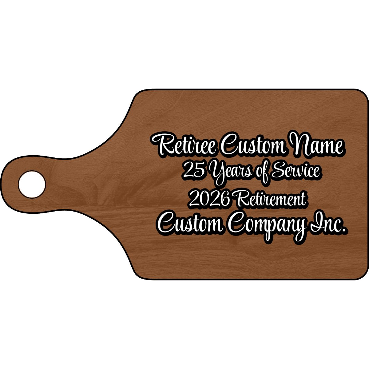 Retiree Custom Name 25 Years of Service Cutting Board