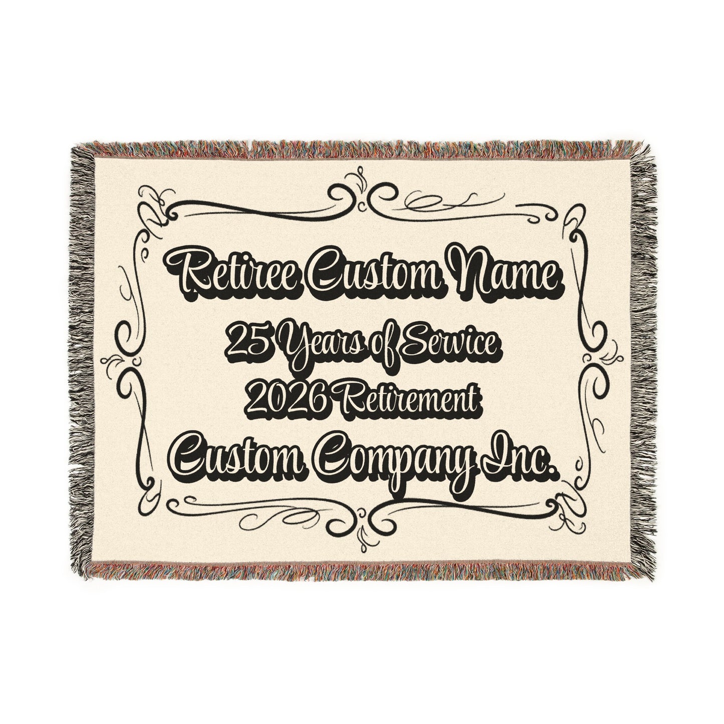 Personalized Retiree Custom Name Woven Blanket product
