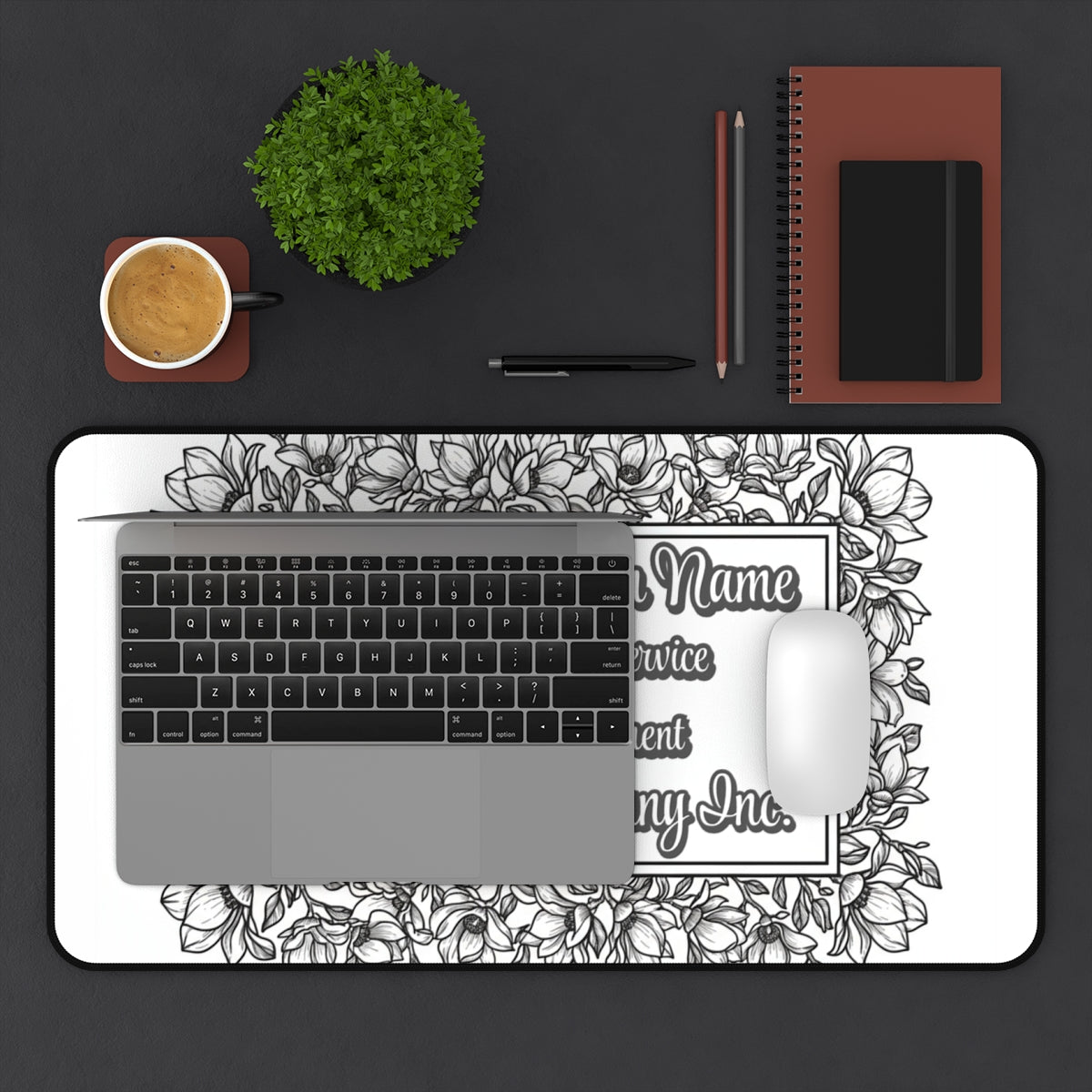 Personalized Floral Desk Mat for Office Organization