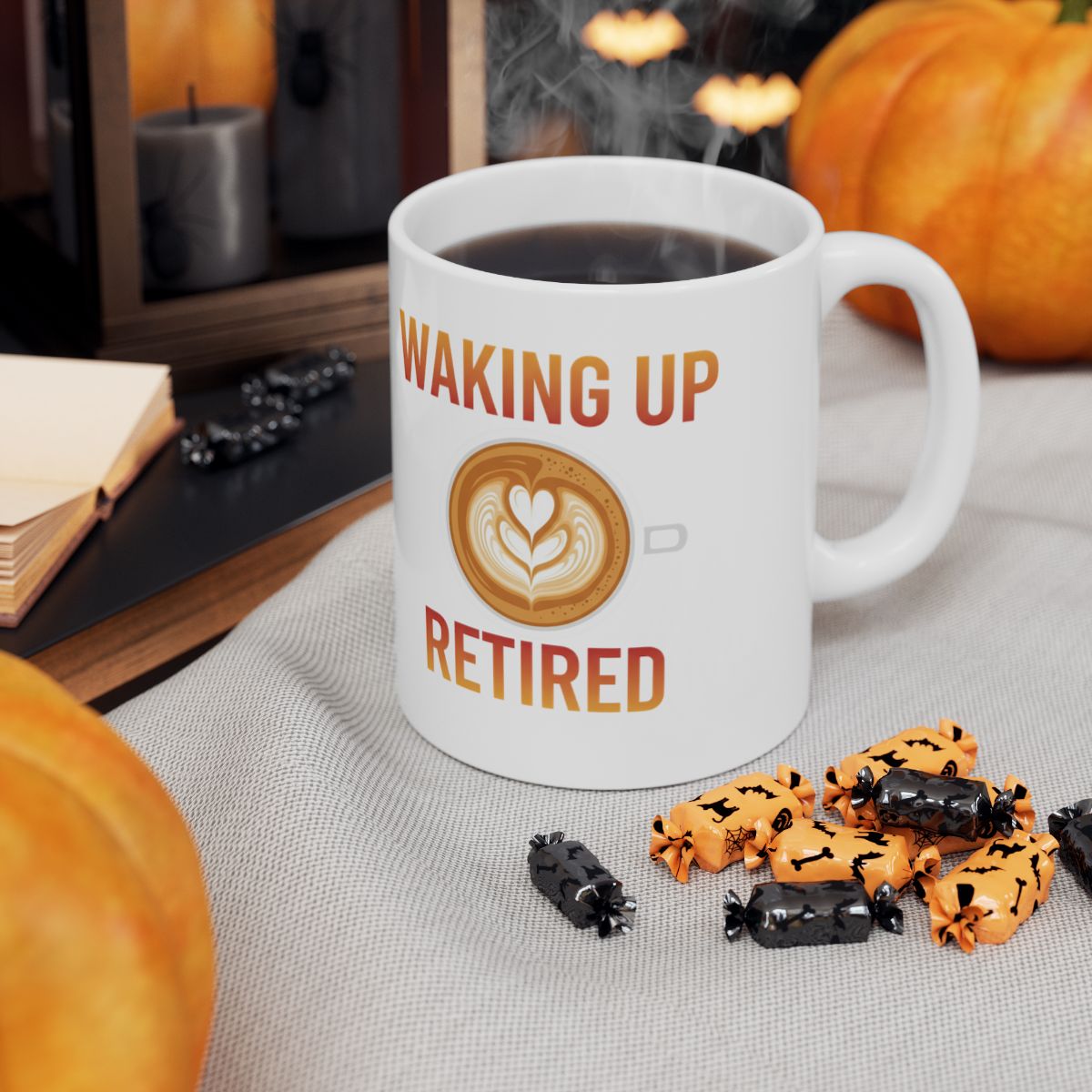 Waking Up Retired Coffee Mug for Halloween Enthusiasts