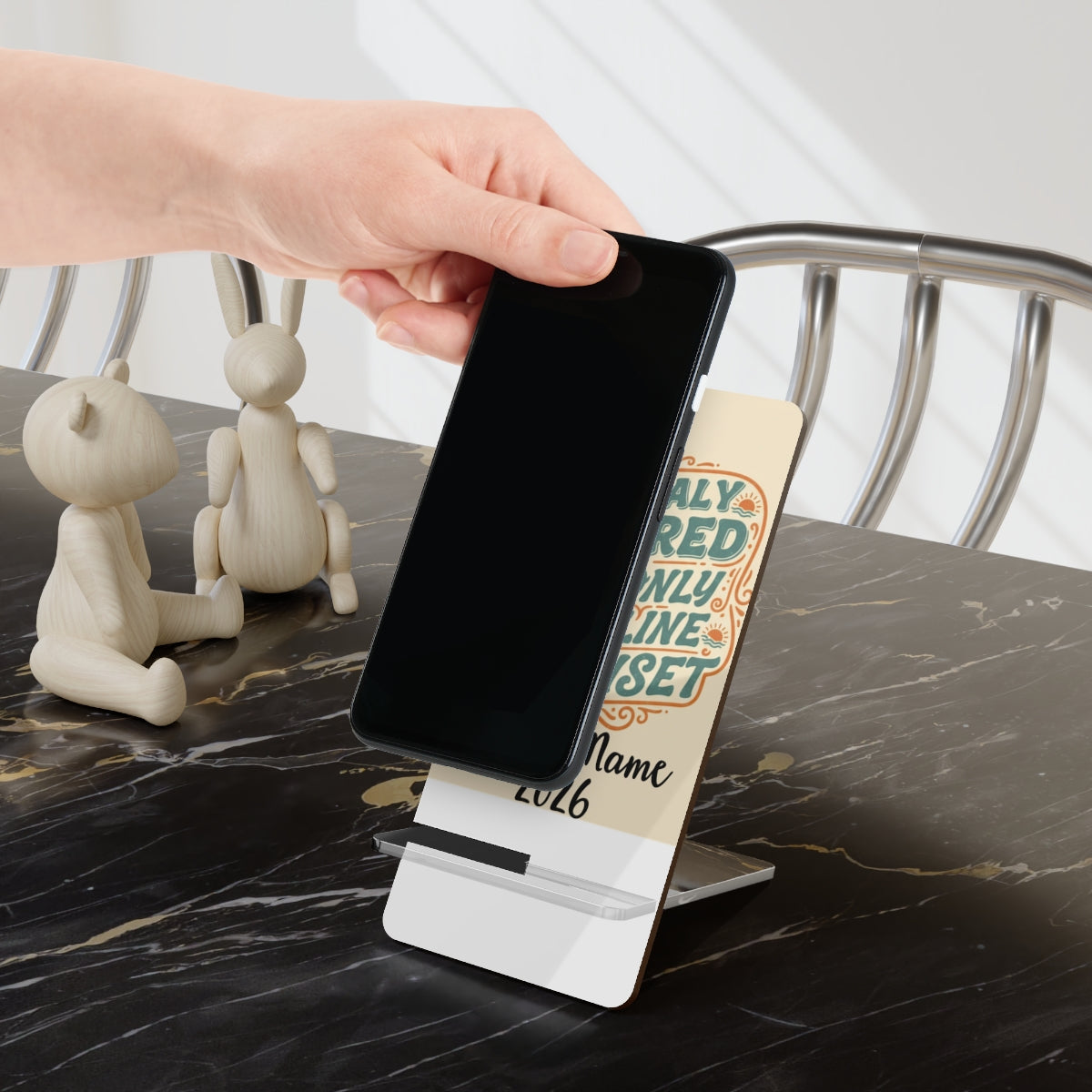 Officially Retired My Only Deadline Is Sunset | Gifts | Personalized Retirement Officially Retired Phone Stand or Phone Charger - Retiree Gifts Retirement Party