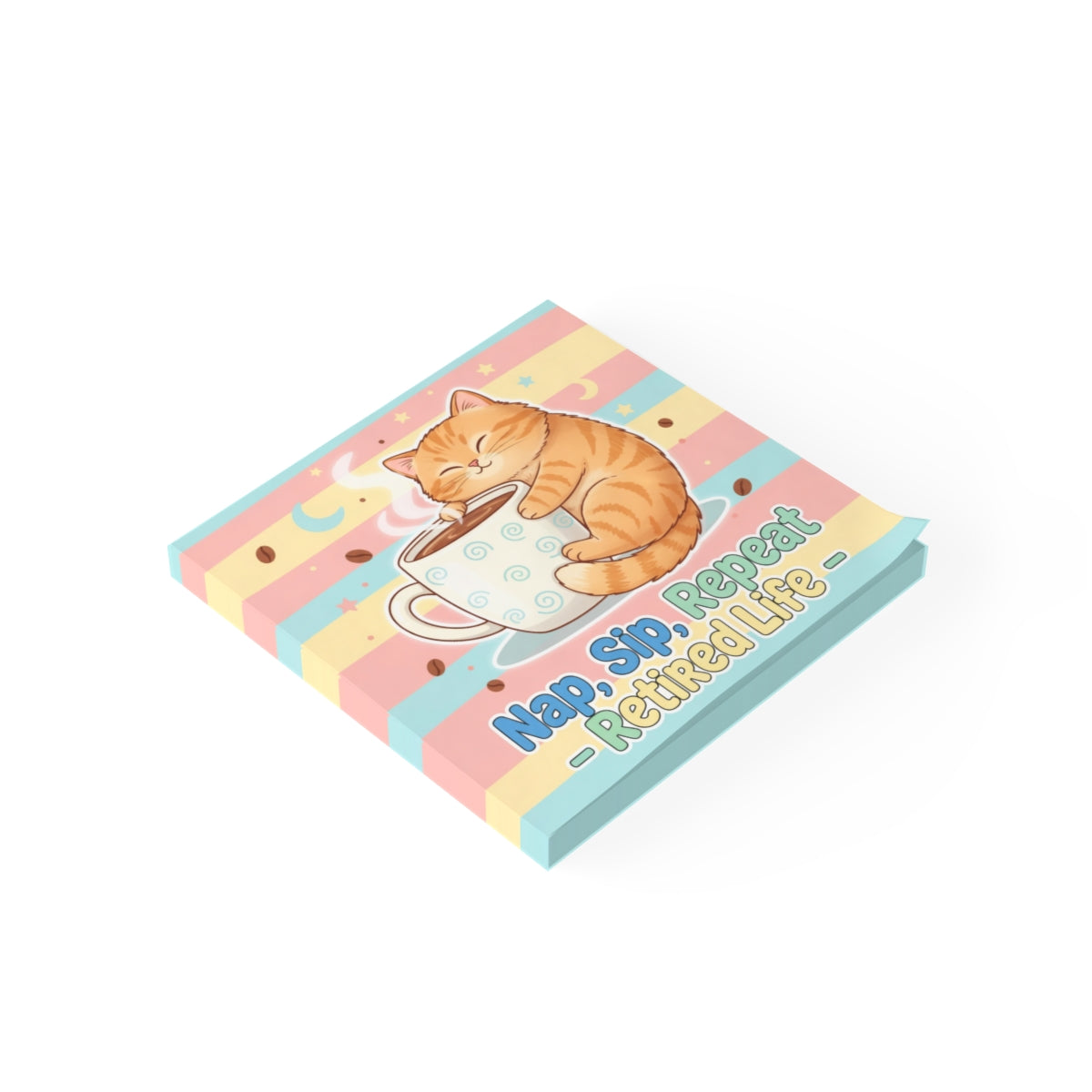 Nap Sip Repeat Retired Life Cat Themed Notebook