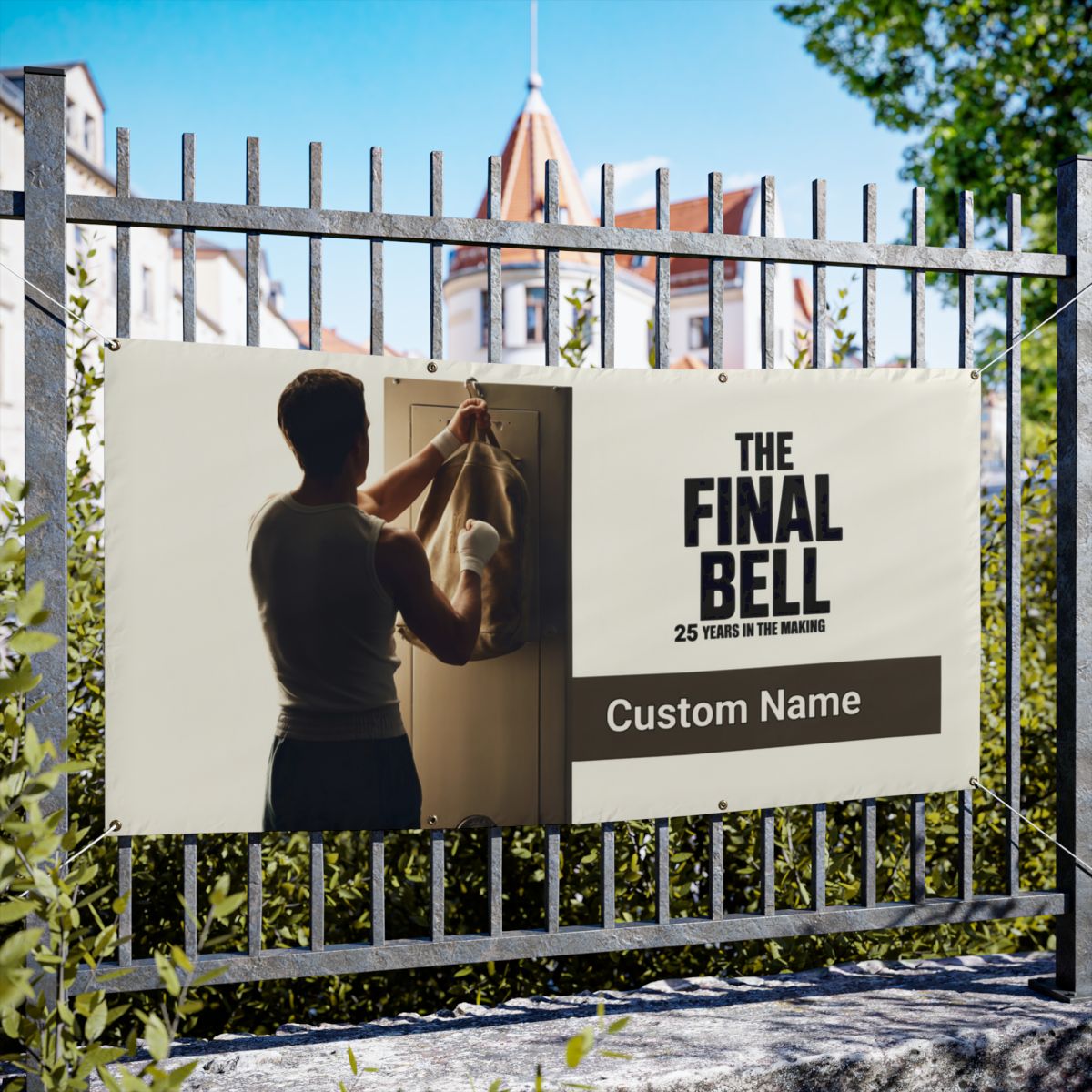 The Final Bell Years In The Making Athletic Boxer Vinyl Banner or Yard Sign - Retiree Gifts Retirement Party