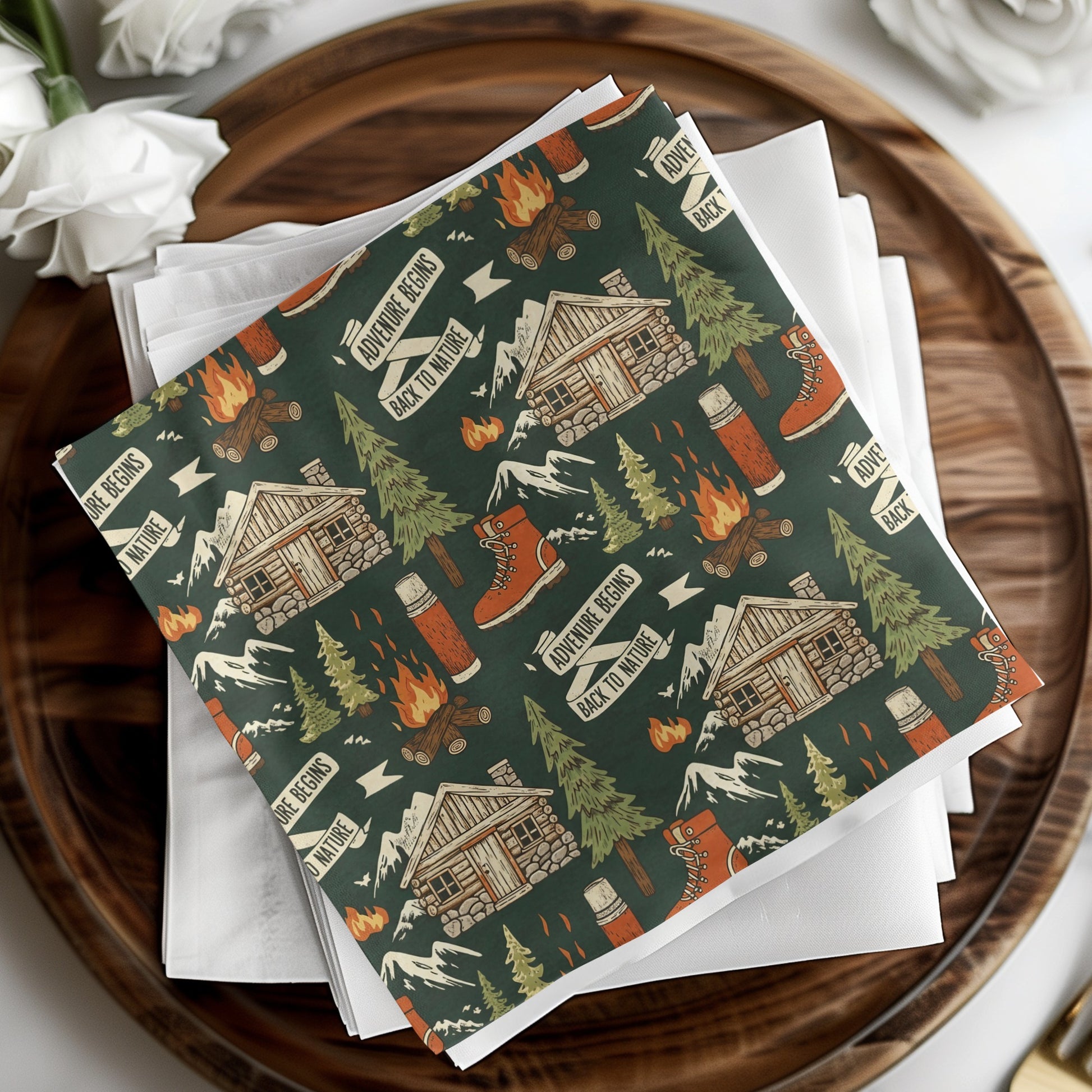 Adventure Themed Illustrated Cabin Patterned product
