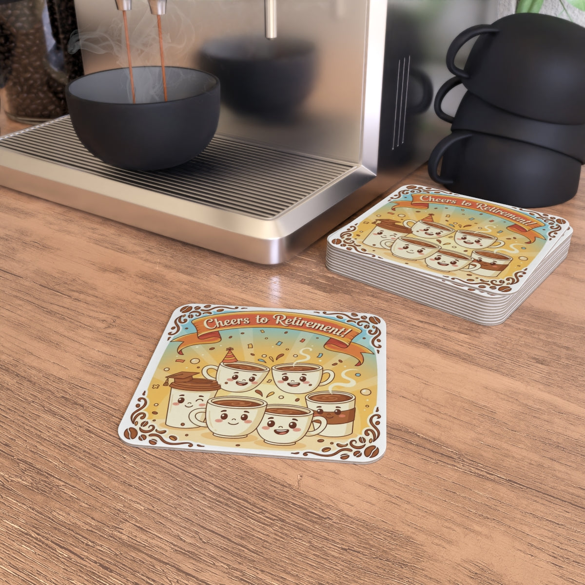 Cheers to Retirement Mugs Decorative Coaster Set