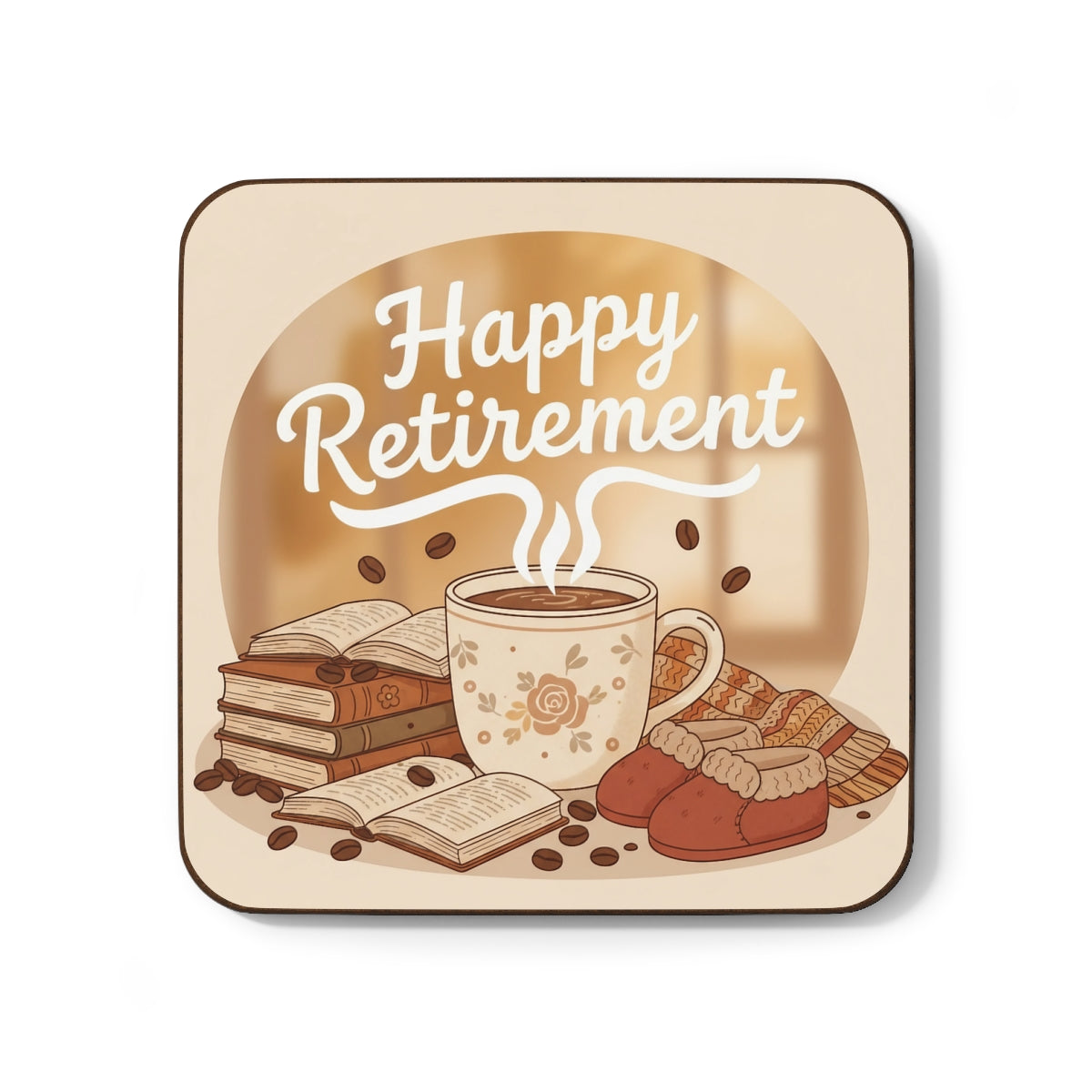 Happy Retirement Coffee Cup and Books Themed Product