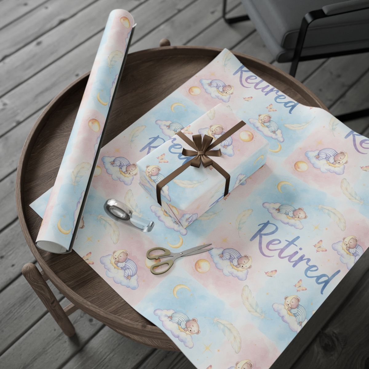 Retired Theme Gift Wrapping Paper with Baby Elephant