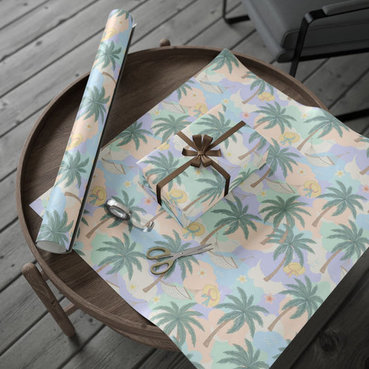 Tropical Paradise Themed Wrapping Paper Sheets