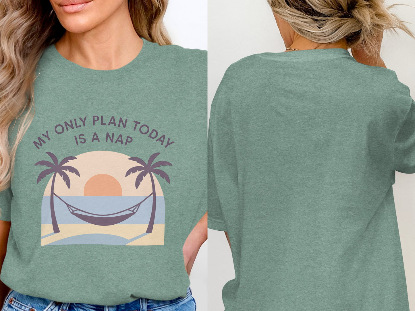 My Only Plan Today Is A Nap | Relaxing Days |Soft Color Bella T-Shirts - Retiree Gifts Retirement Party