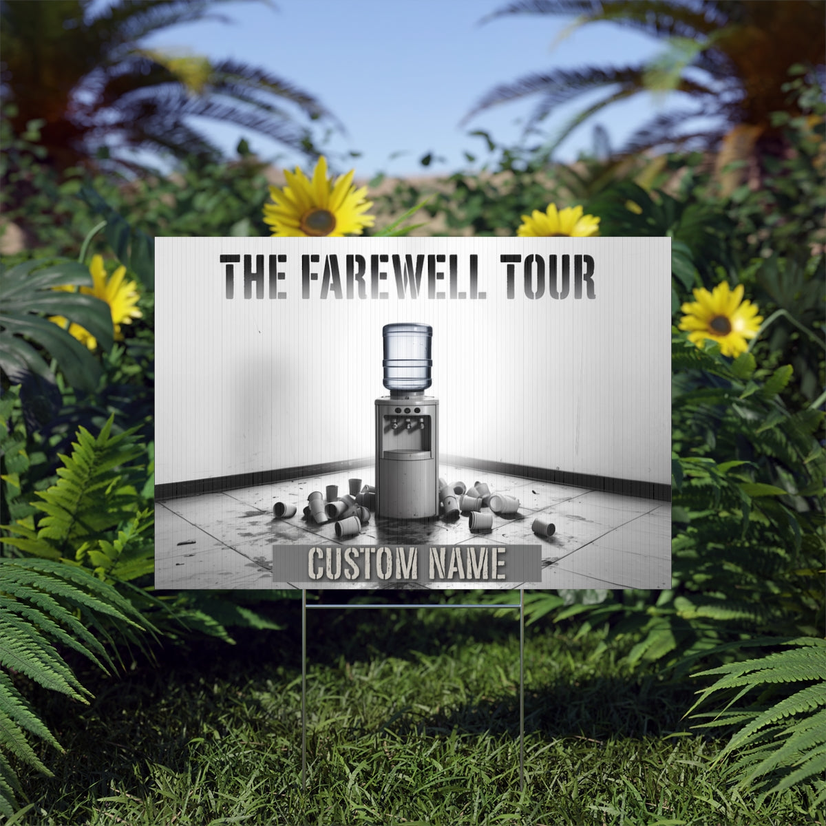 Water Cooler Farewell Tour Design for Your Event Vinyl Banner or Yard Sign - Retiree Gifts Retirement Party