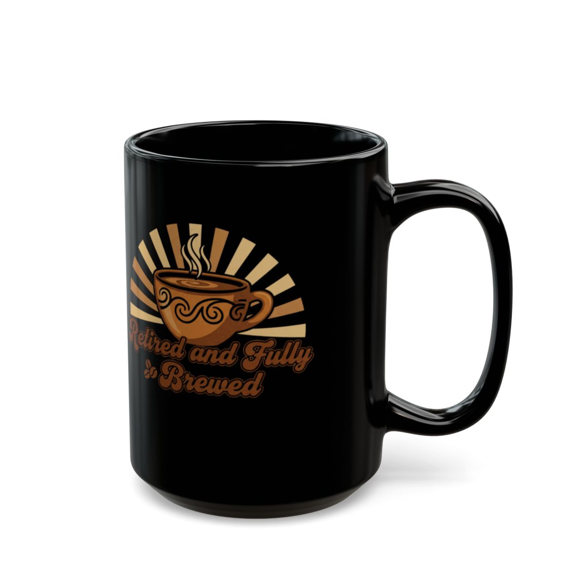 Retired and Fully Brewed Black Coffee Mug Product