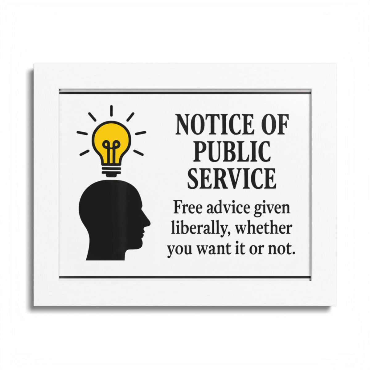 Notice Of Public Service Advice Given Framed Art Posters - Retiree Gifts Retirement Party