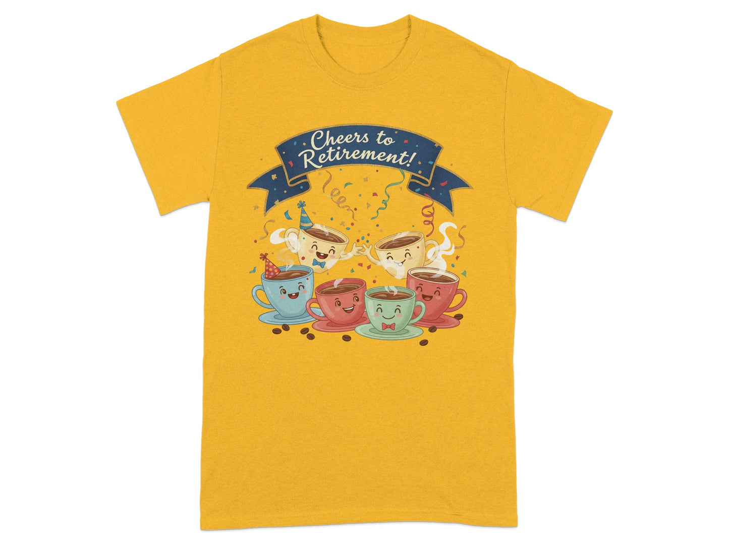 Cheers to Retirement Coffee Mugs Graphic T-Shirt