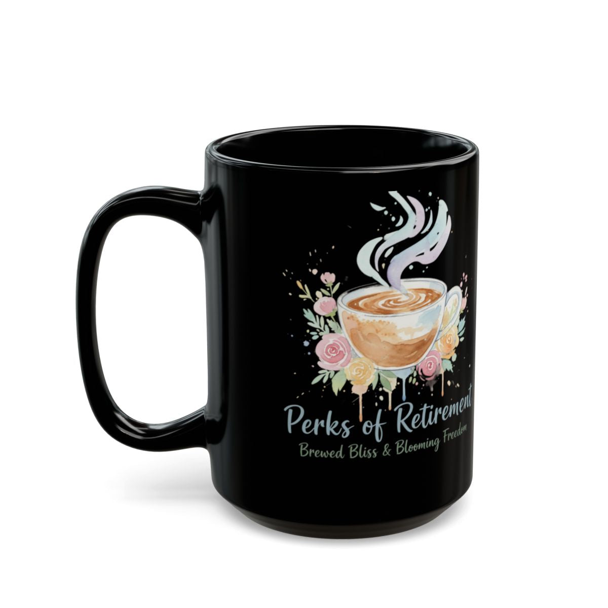 Perks of Retirement Brewed Bliss Blooming Freedom Mug