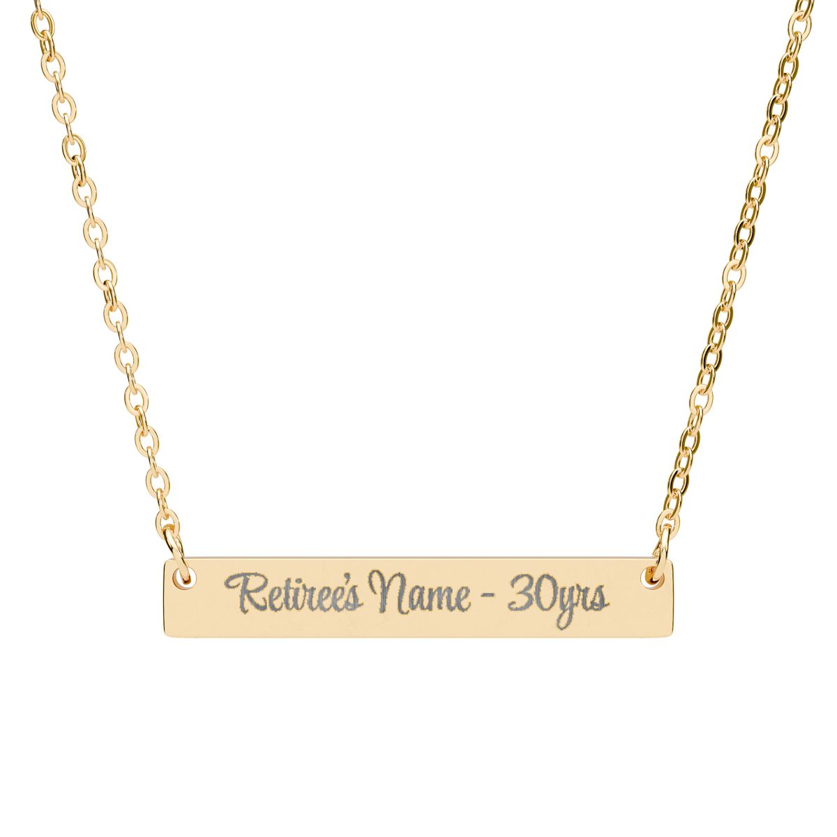 Retiree's Name 30yrs Custom Engraved Necklace Gift