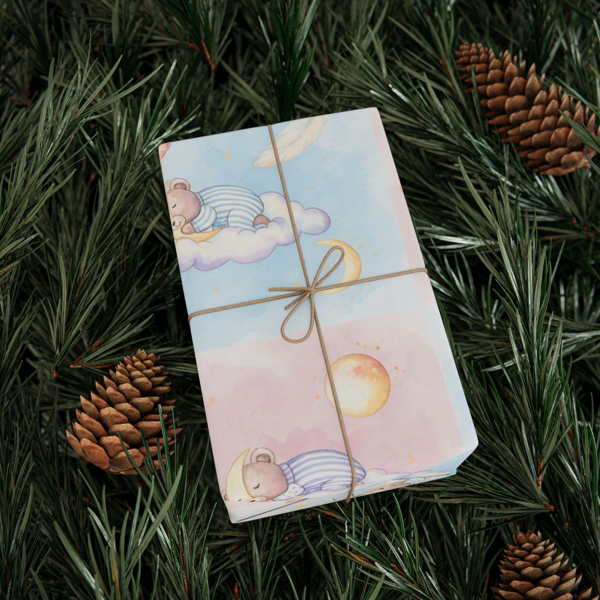 Dreamy Bear and Moon Wrapped Gift Box