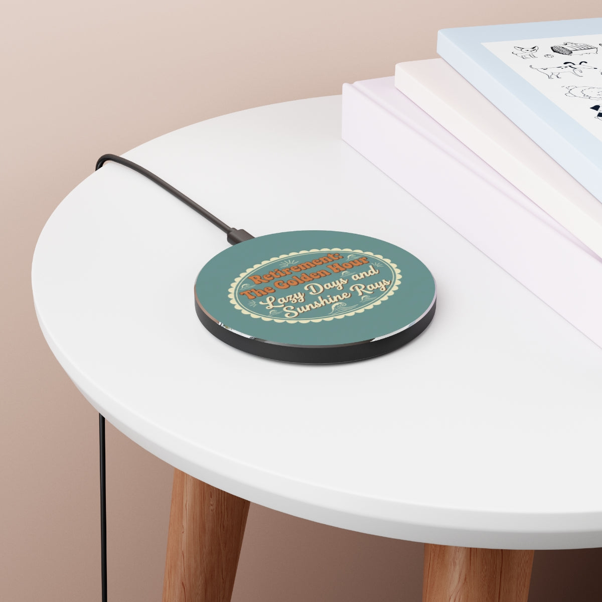 Retirement The Golden Hour Lazy Days Sunshine Rays | Perfect Retirement Gift | Customize Personalized Phone Stand or Phone Charger - Retiree Gifts Retirement Party