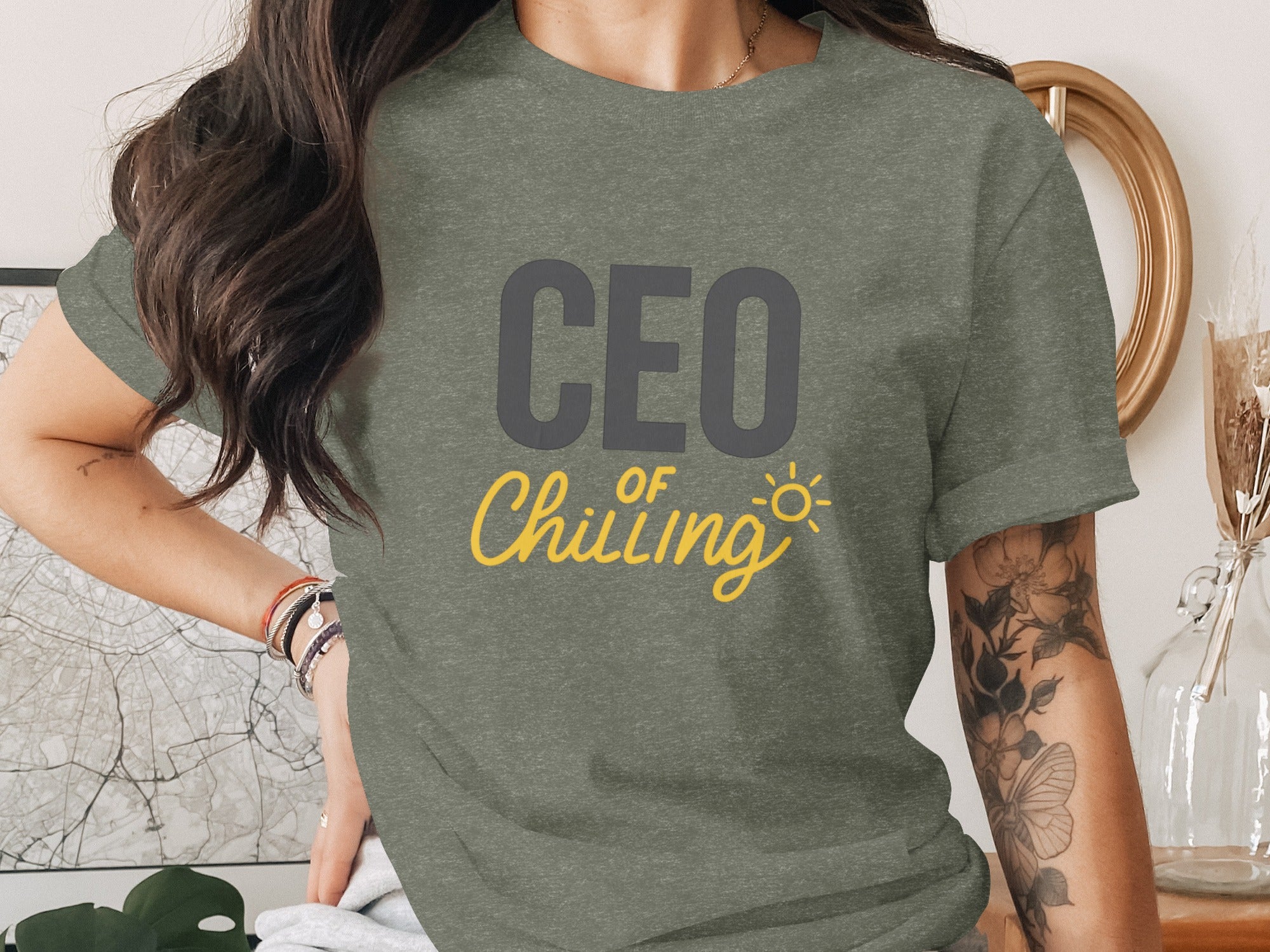 CEO of Chilling | Retire in Style with Dark Heather Color Bella T-Shirts - Retiree Gifts Retirement Party