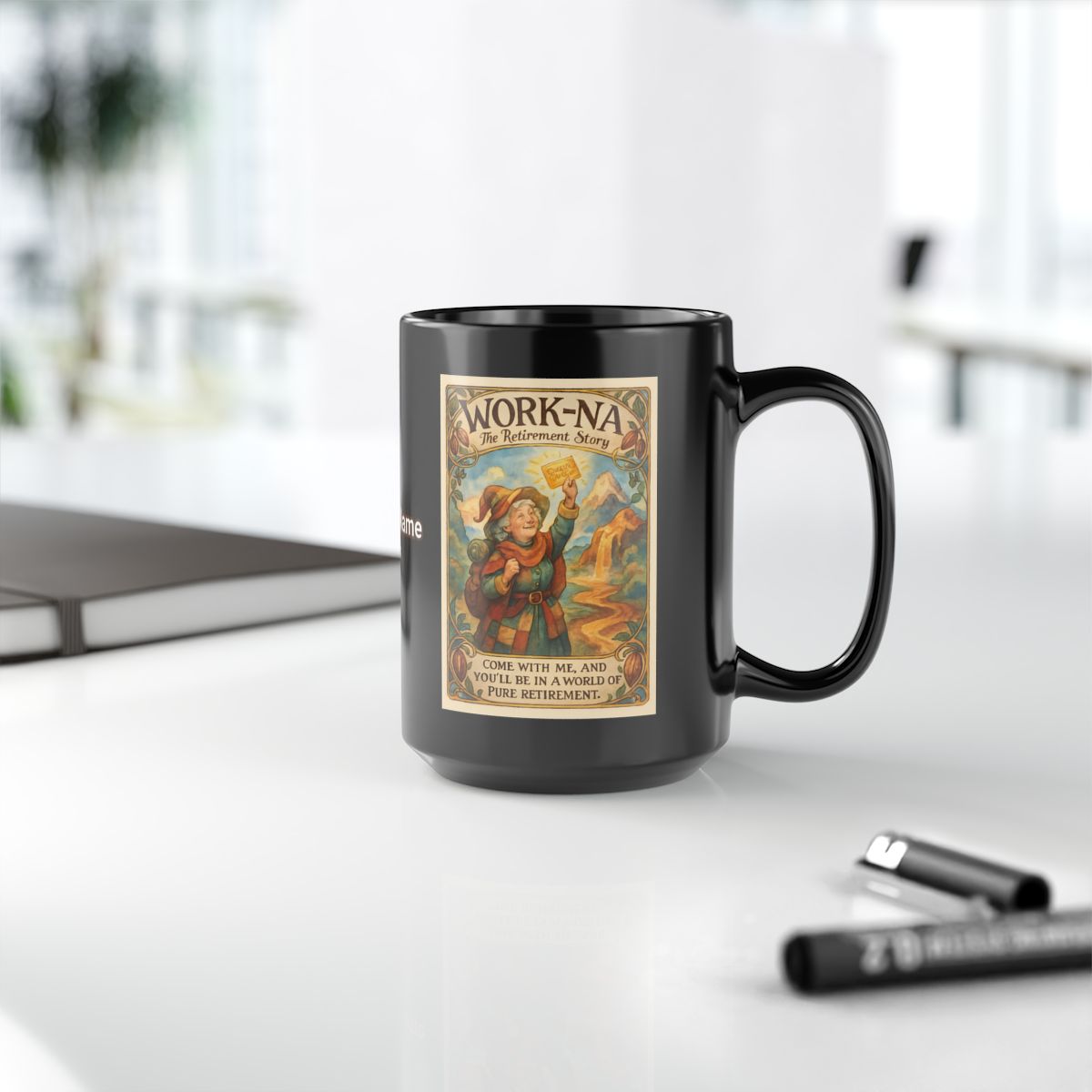 Humorous Work NA Retirement Plan Black Coffee Mug