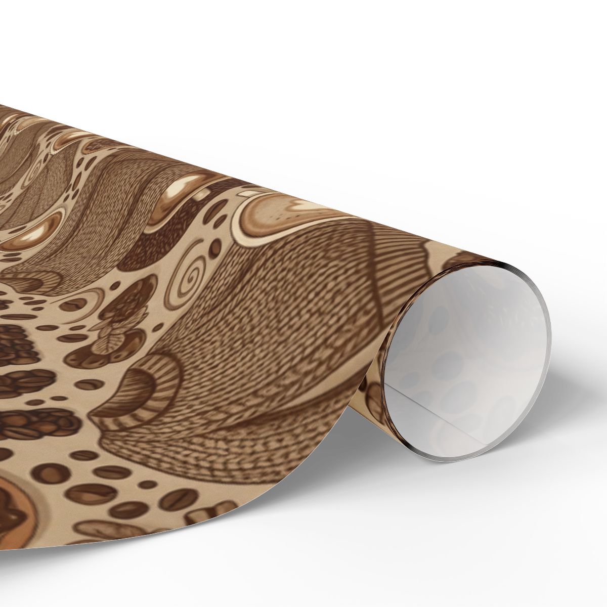 Intricate Swirling Abstract Brown Patterned Wallpaper