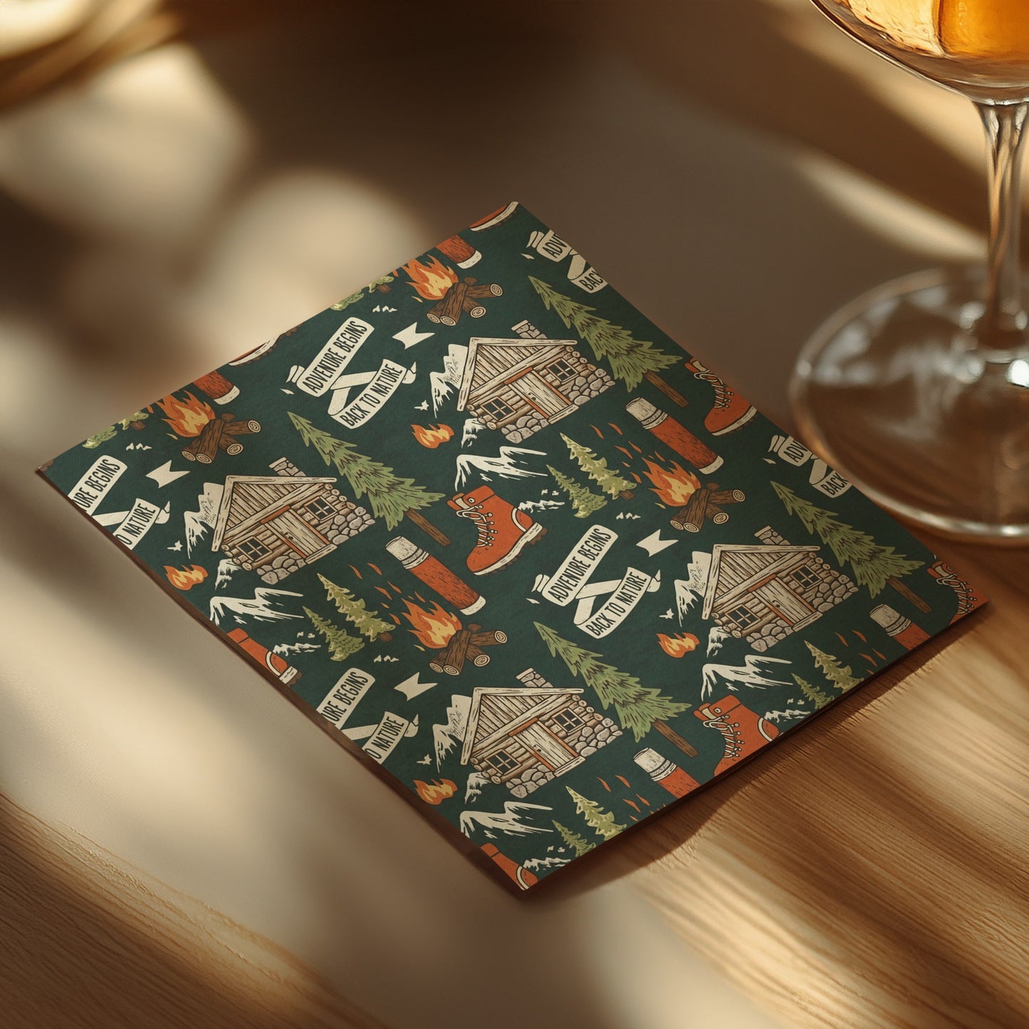 Cabin Woods Adventure Themed Decorative Paper product