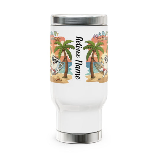 Cute Cartoon Retirement Travel Tumbler with Custom Name