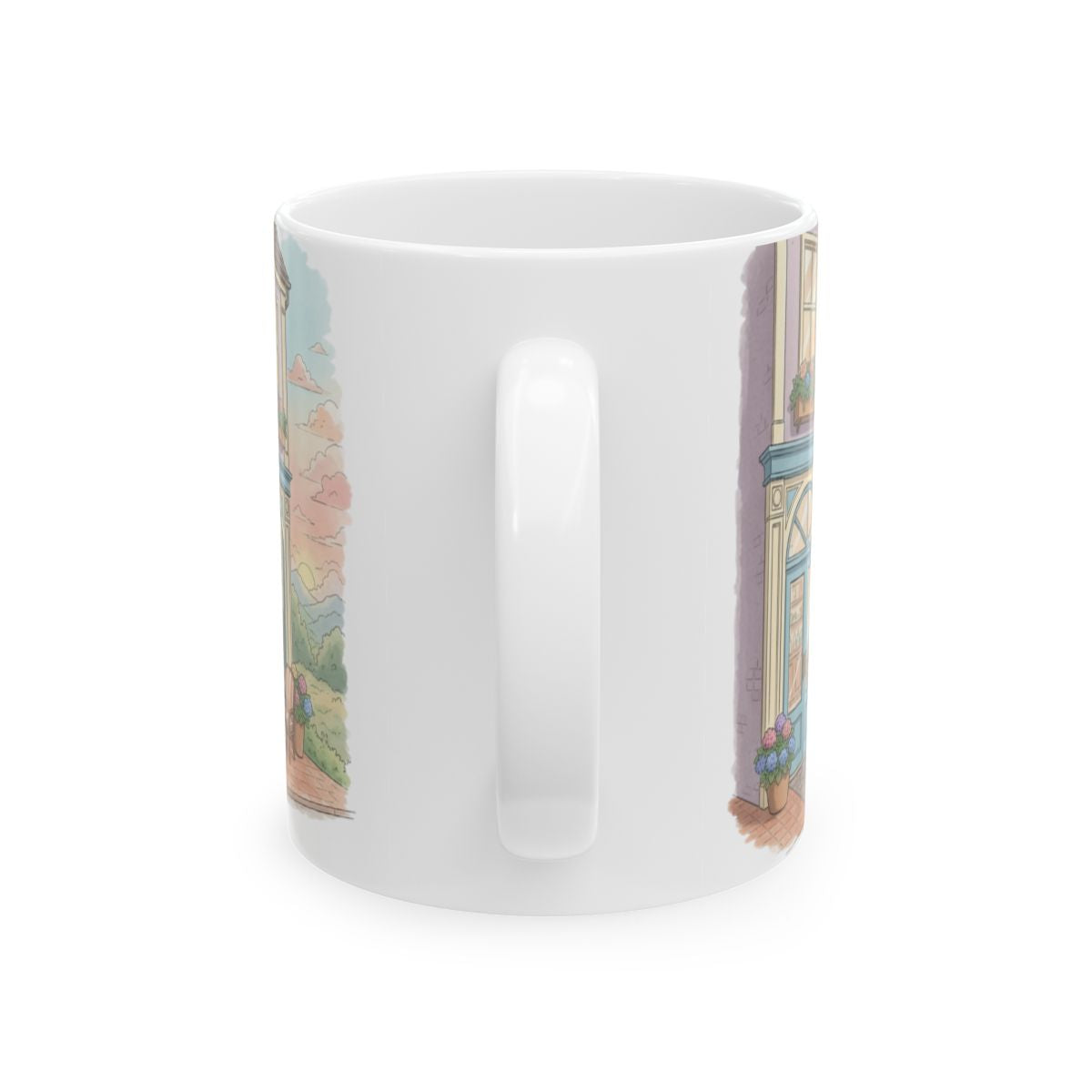 Whimsical Artistic Scene on White Mug Product