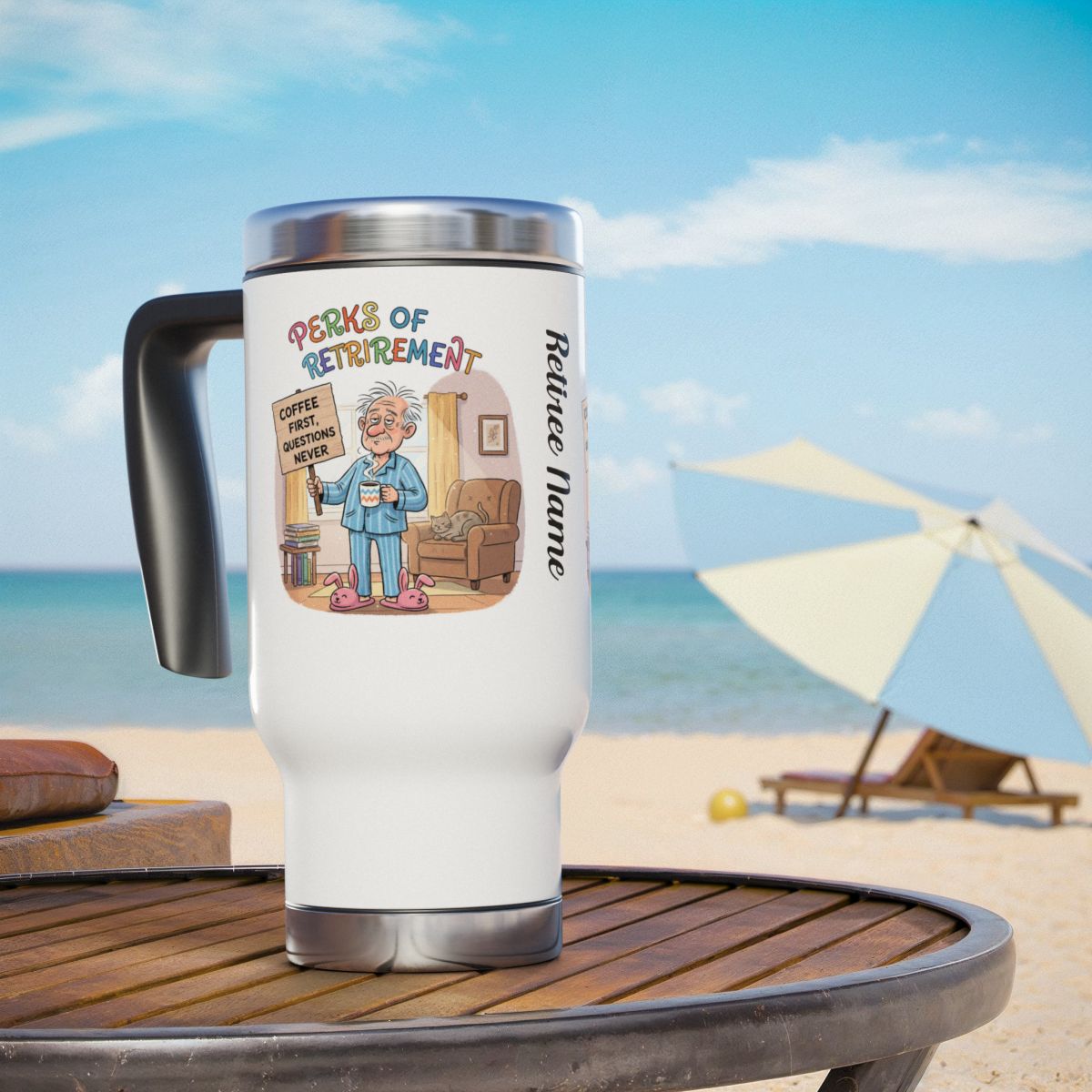 Personalized Retirement Travel Tumbler with Fun Design