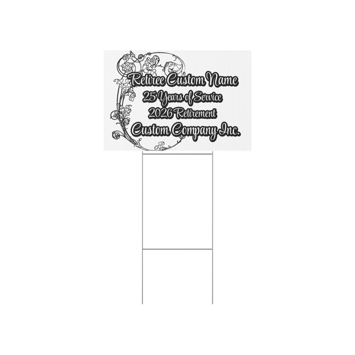 Retired Custom Name Years of Service Gift Sign product