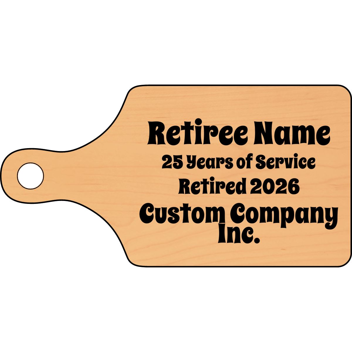 Retiree Name 25 Years of Service Custom Company Inc. Cutting Board