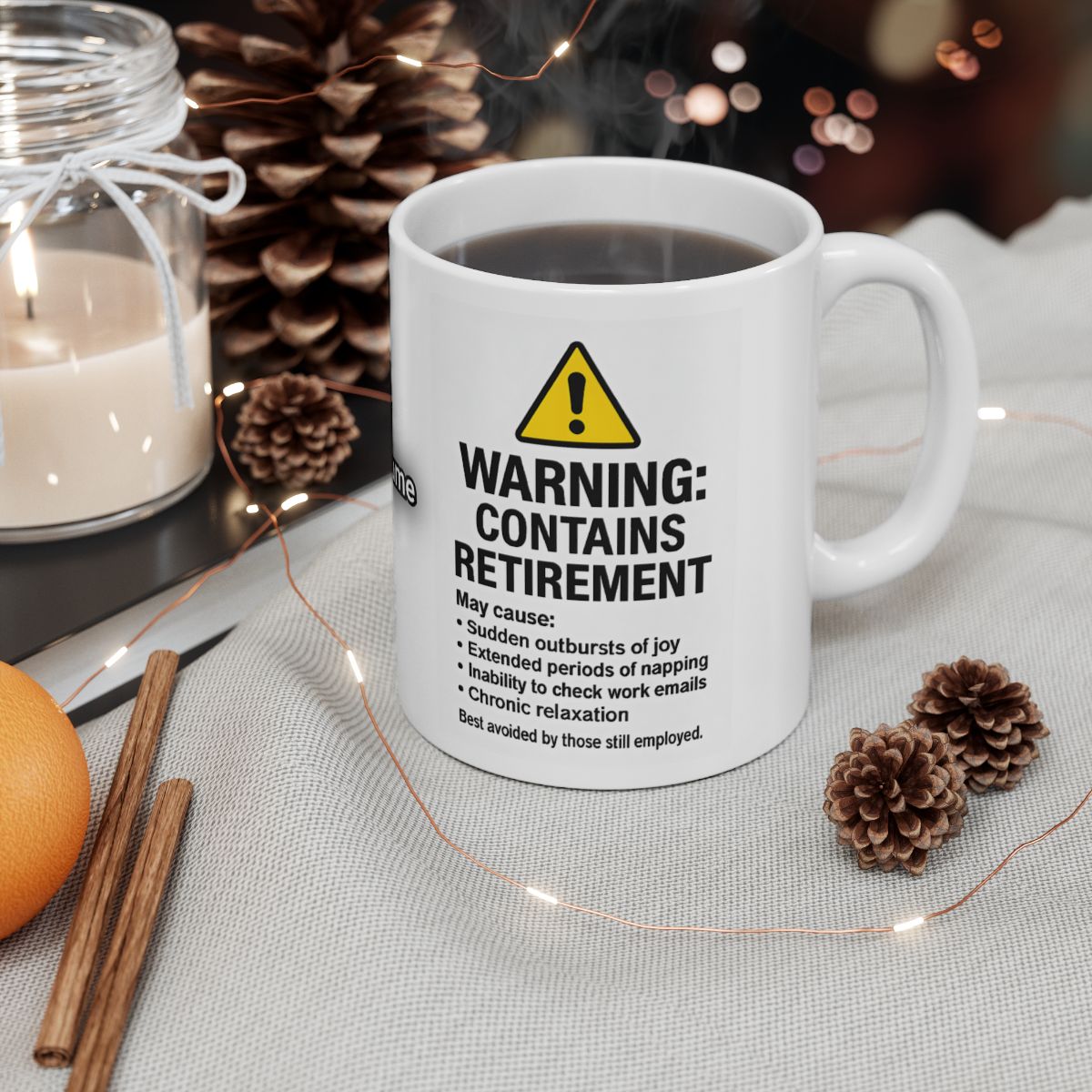 Funny Warning Contains Retirement Coffee Mug