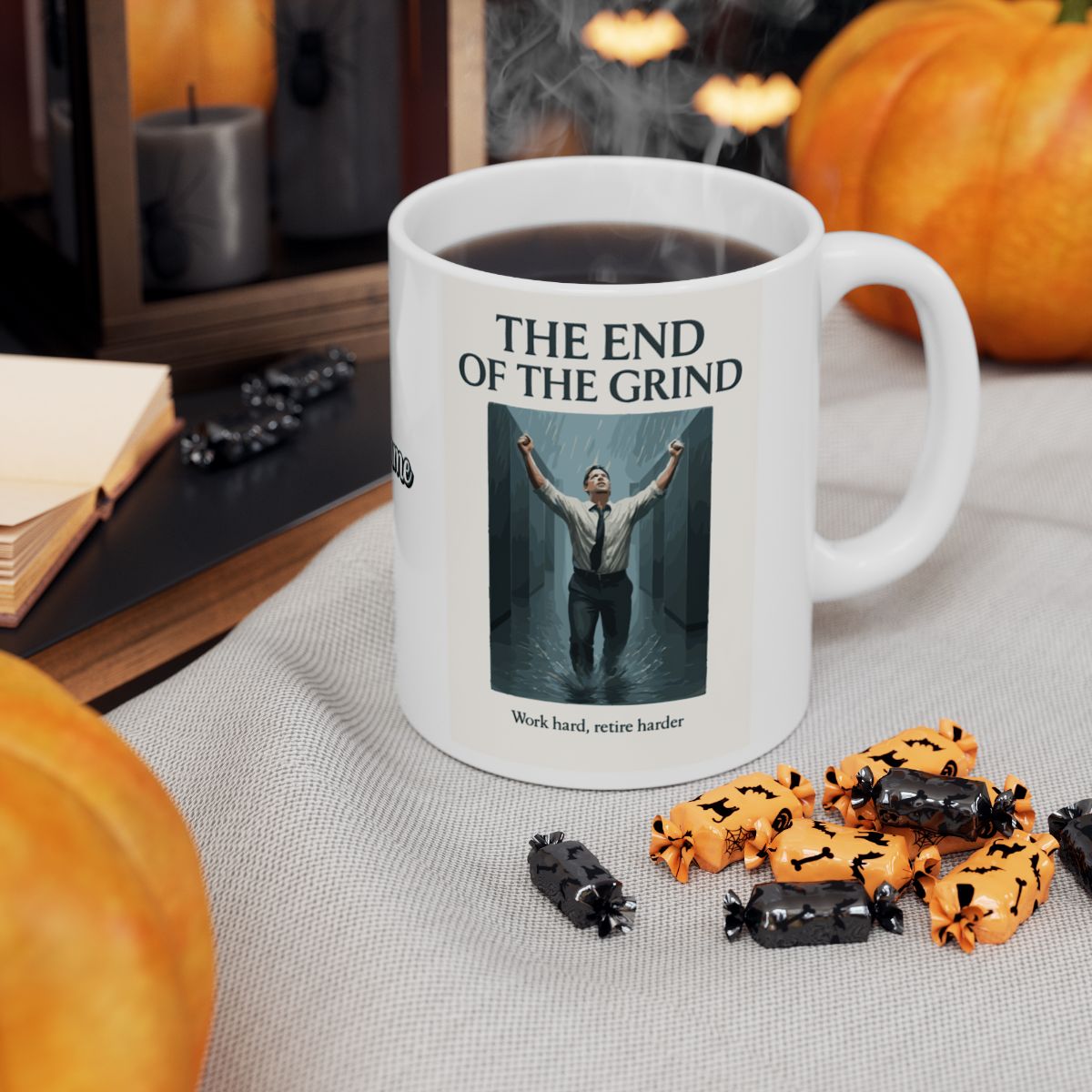 The End of the Grind Work hard retire harder | Personalized Microwavable Ceramic Mugs 11oz 15oz 20oz - Retiree Gifts Retirement Party