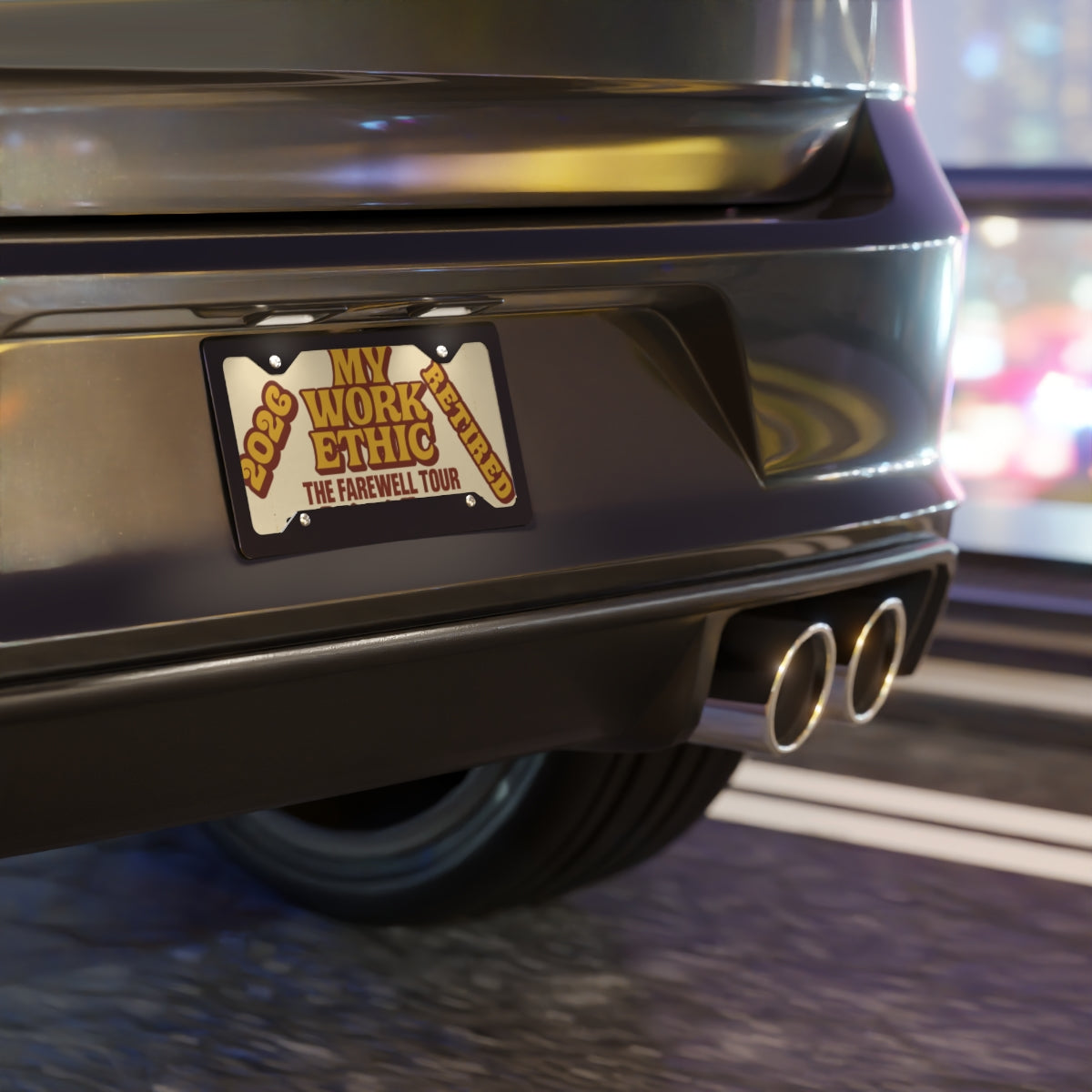 My Work Ethic Farewell Tour Personalizable Vanity License Plate - Retiree Gifts Retirement Party