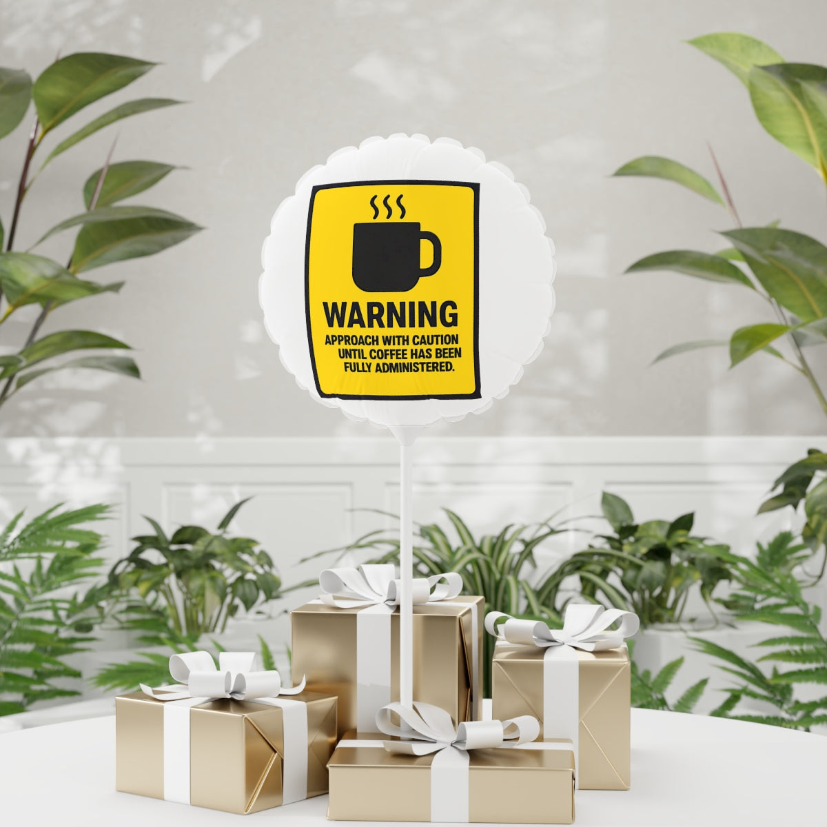 Approach With Caution Until Coffee Has Been Administered Mylar Ballon - Retiree Gifts Retirement Party