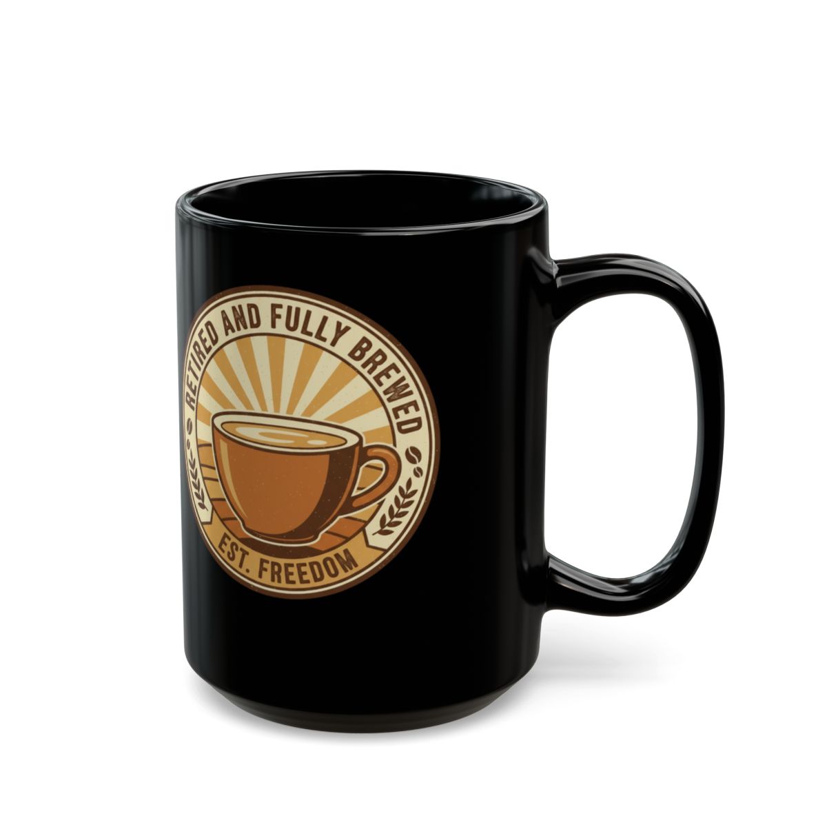 Retired And Fully Brewed Coffee Mug With Unique Design