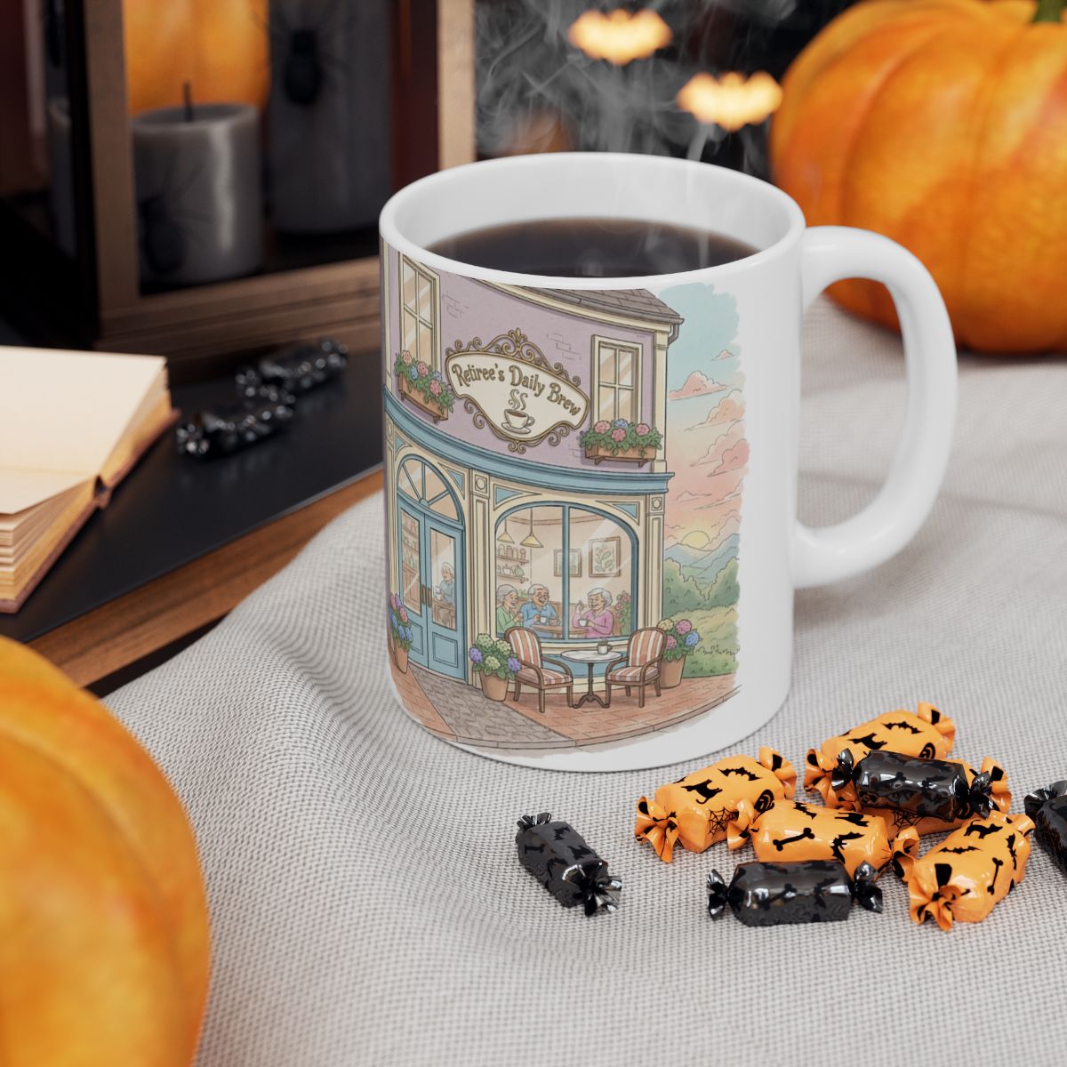 Cute French-inspired Café Scene Mug for Any Time