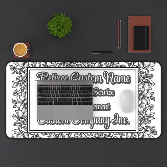 Retiree Custom Name Years Service Retirement Desk Pad