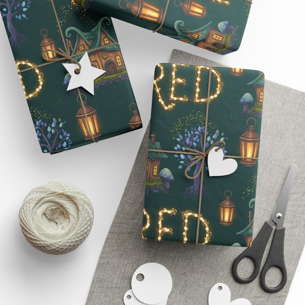 Enchanting Fairy Tale Lantern Pattern Wrapping Paper