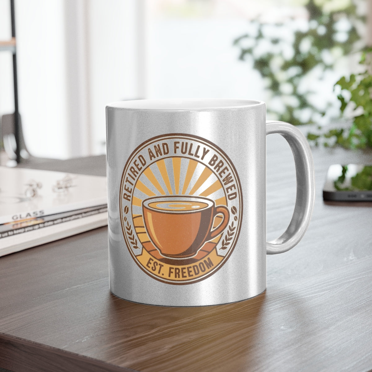 Retired and Fully Brewed Est Freedom Coffee Mug